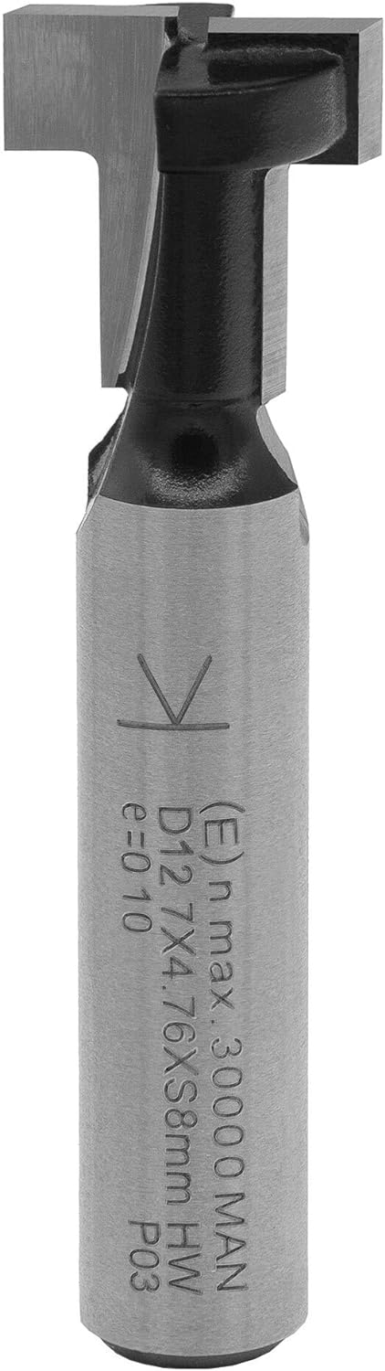 ENT 17731 T-Nutfräser HW, Schaft (S) 8 mm, Durchmesser (D1) 12,7 mm, D2 6,35 mm, NL1 8,0 mm, NL2 4,8