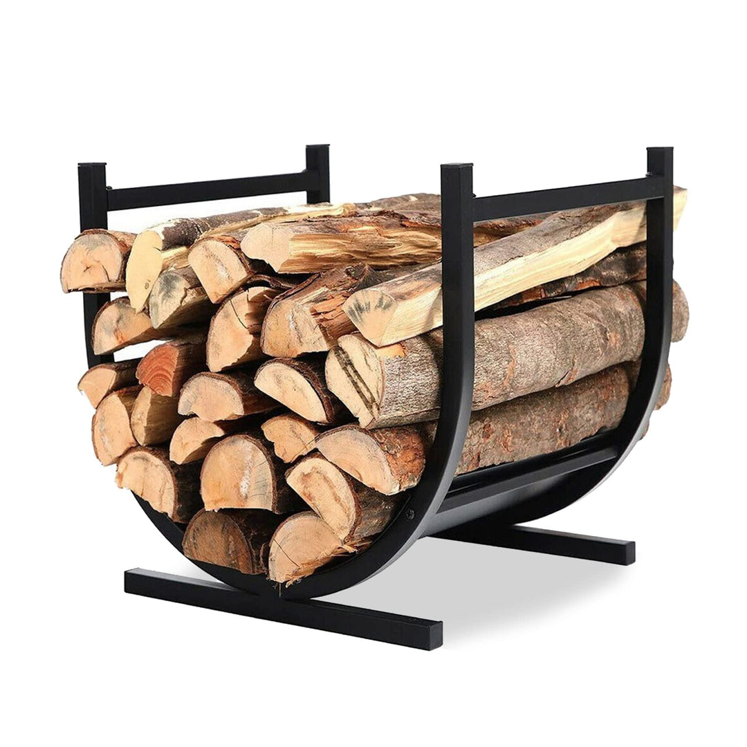 Froadp 44x37x40cm Kaminholzregal Metall Holzlager für Holzscheite Stapelhilfe Brennholzregal Aussen
