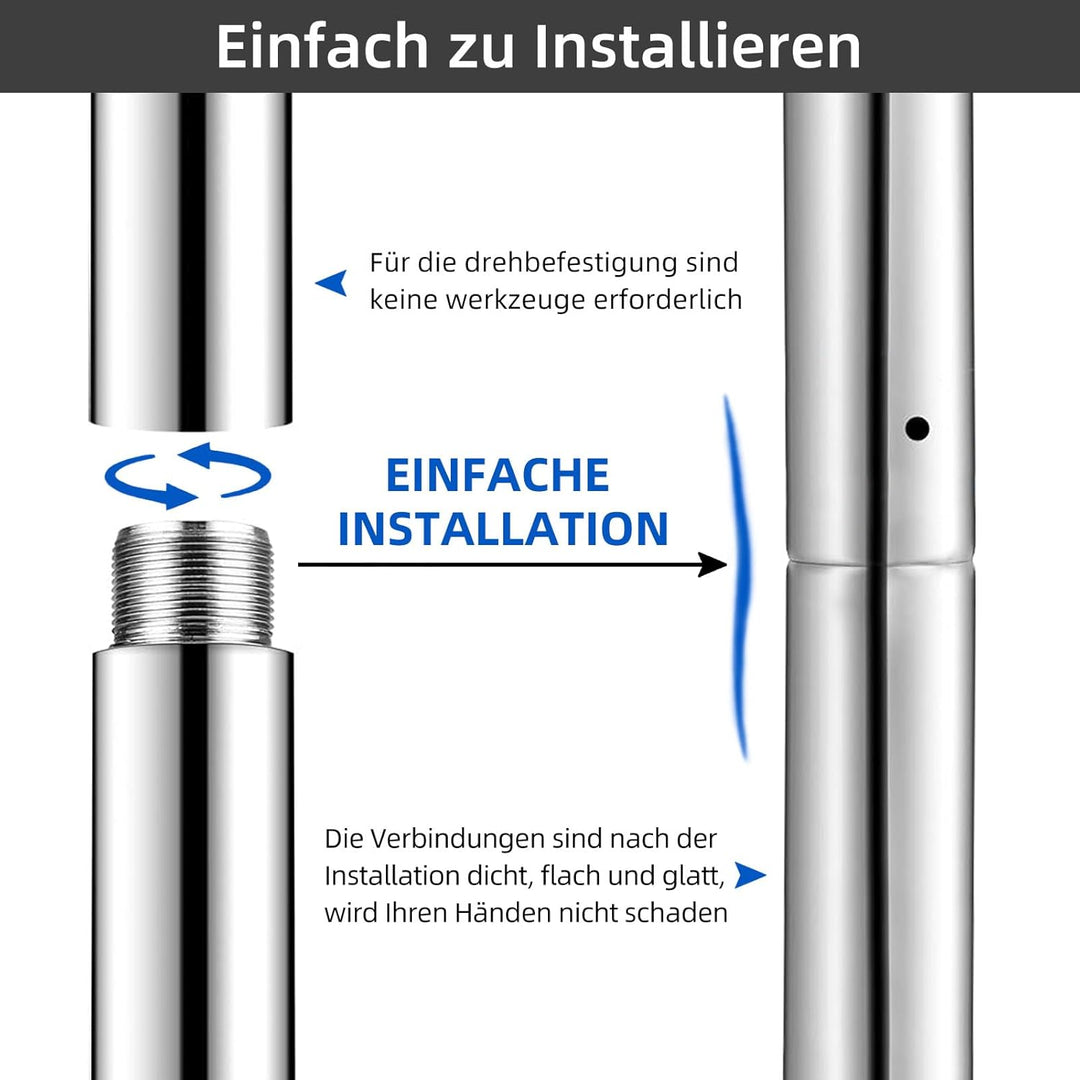 PRIOR FITNESS Pole Dance 250mm Extension Tube, Accessories… Silber, Silber