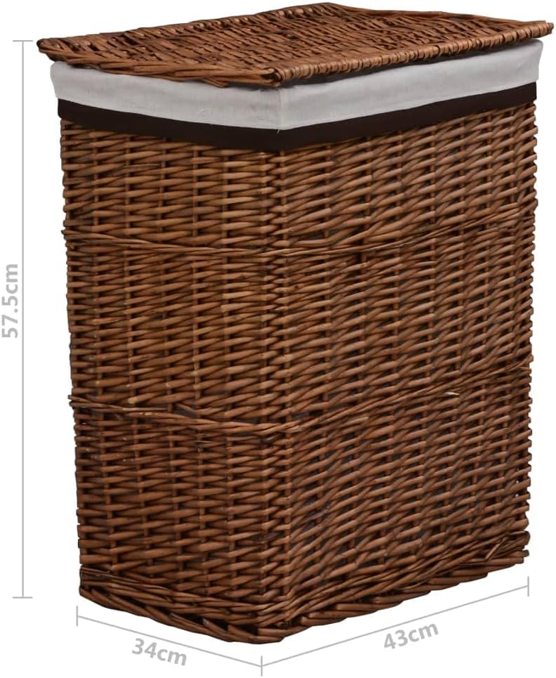 Wäschetruhe mit Deckel & Herausnehmbaren waschbaren Linern, Wäschesammler Wäschekorb Wäschebox Wäsch