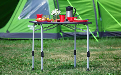 BERGER Ivalo 1 Campingtisch - Klapptisch Höhenverstellbar 80 x 60 cm Alu Campingtisch Klappbar Campi