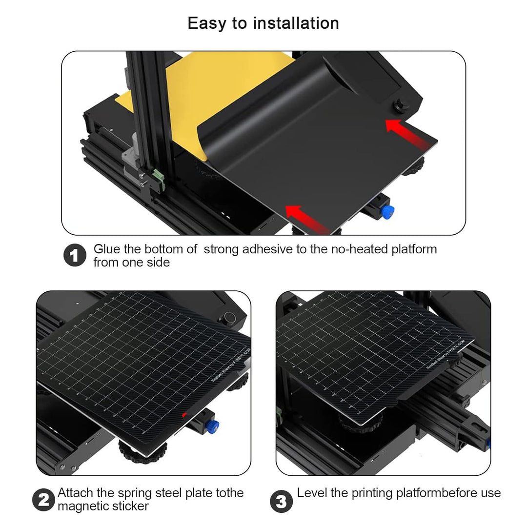 BCZAMD Ender 5 Plus 2022 Build Plate JanusBPS-PET Platform Gold Textured Powder PEI+PET Carbonn Fibr