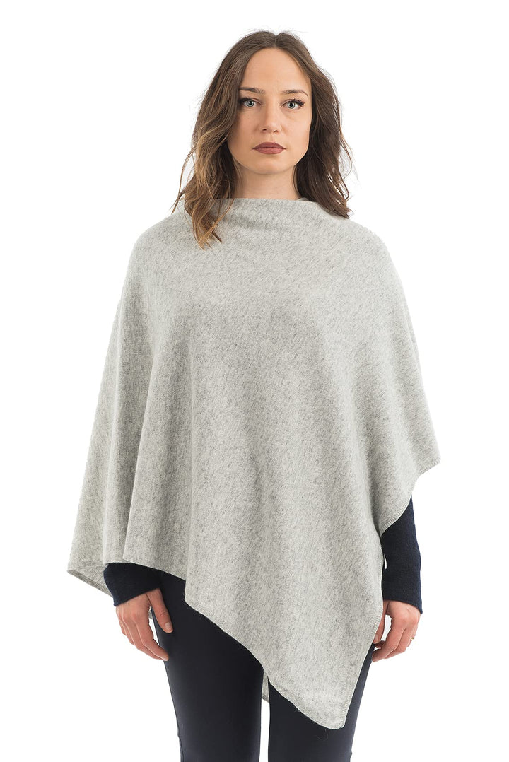 Dalle Piane Cashmere - Poncho aus Kaschmir-Gemisch - Made in Italy - Damen Einheitsgrösse Grau, Einh