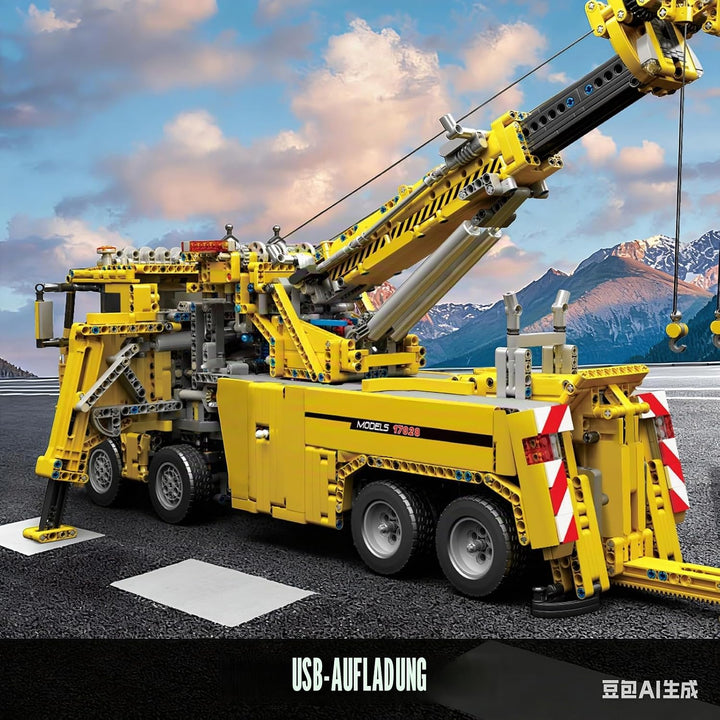 Mould King 17028 Technik Schwerlast-Abschleppwagen, 4883PCS Fernbedienung High-Tech Kranwagen Modell