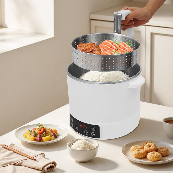 3L Zuckerarmer Reiskocher, 1500W Multifunktions Elektrischer Reiskocher Set mit Innentopf und Messbe