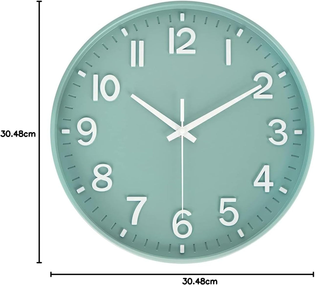 HZDHCLH 30cm Lautlos Wanduhr Schleichende Sekunde mit Arabisch Ziffer ohne Ticken für Dekoration Woh