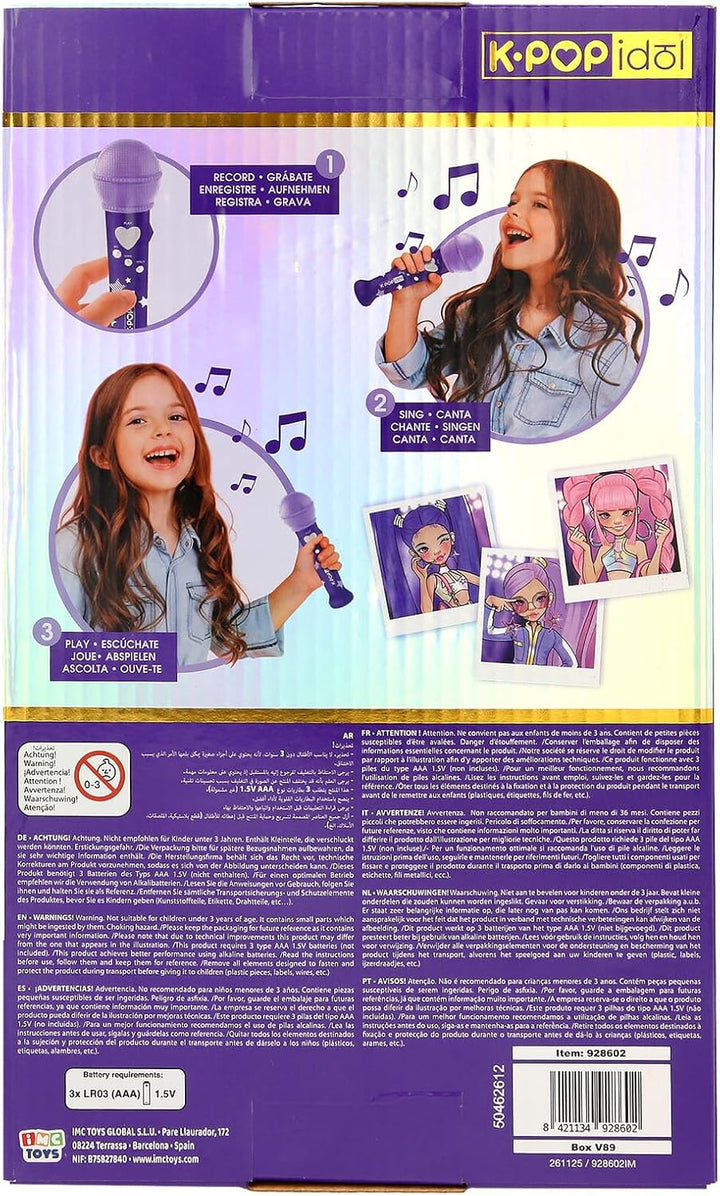 IMC Toys K-POP Idol Musikalisches Spielzeug Vom K-Pop inspirierter Mikrofon mit Sprachaufnahme und i