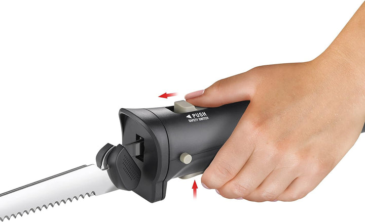 UNOLD 78815 ELEKTROMESSER Cordless mit zwei austauschbaren Edelstahl-Messern für Brot, Gemüse, Fleis