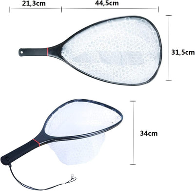 sprinton MAXIMUMCATCH Fischen Kescher Holzrahmen mit Gummi/Nylon Netz Fliegenfischen Landing Net FL-