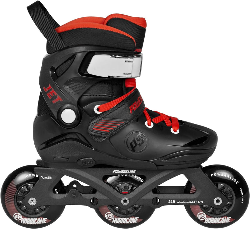 Powerslide Kinder Inline Skate Jet Pro Black, grössenverstellbar, für Urban, Fitness, Hockey, für Mä