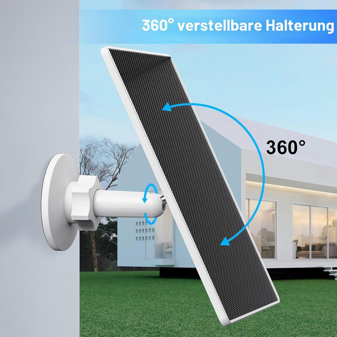Solarpanel für eufy Kamera, 5 W Solarpanel für Eufy E, 2C/2C Pro, 2/2Pro, E20/E40, Solo, SoloCam-Str