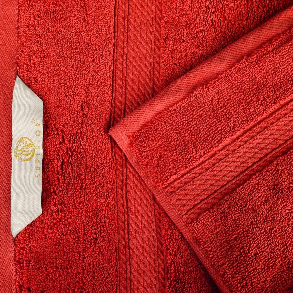 SUPERIOR Handtuch-Set aus massiver ägyptischer Baumwolle, 50,8 x 76,2 cm, Rot, 4-teilig 4PC Hand Rot