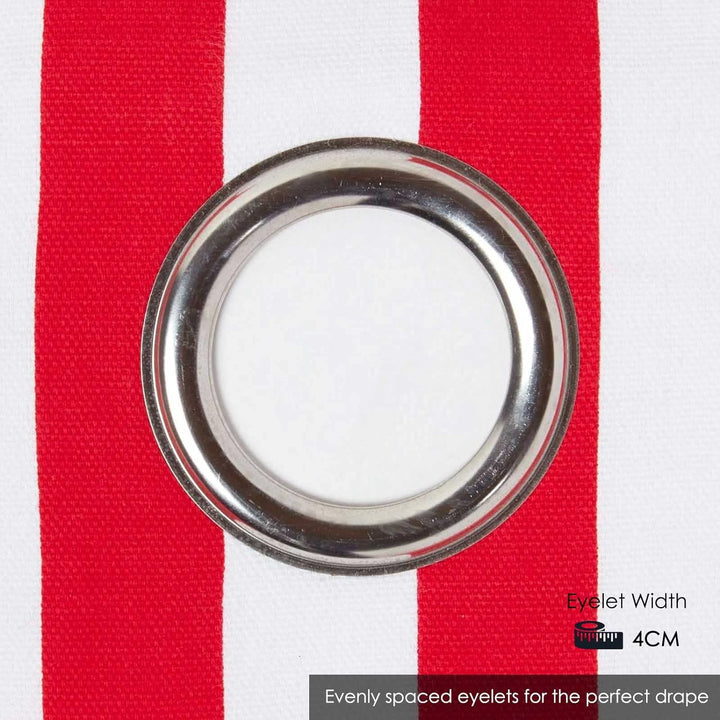 Homescapes Kindervorhang Mädchen Kinderzimmer Ösenvorhang Dekoschal Polka Dots 2er Set rot weiss 137