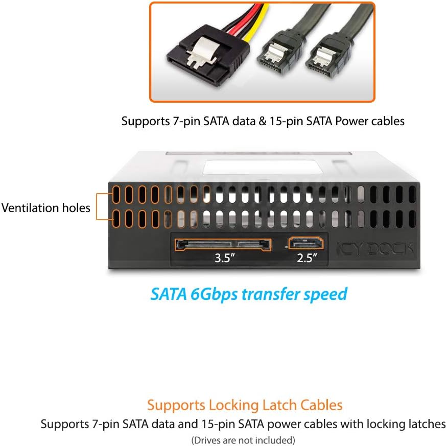 ICY DOCK flexiDOCK MB795SP-B - Dock trägerlos für 1x 2,5 Zoll und 1x 3,5 Zoll SATA/SAS SSD/HDD 1x 2,