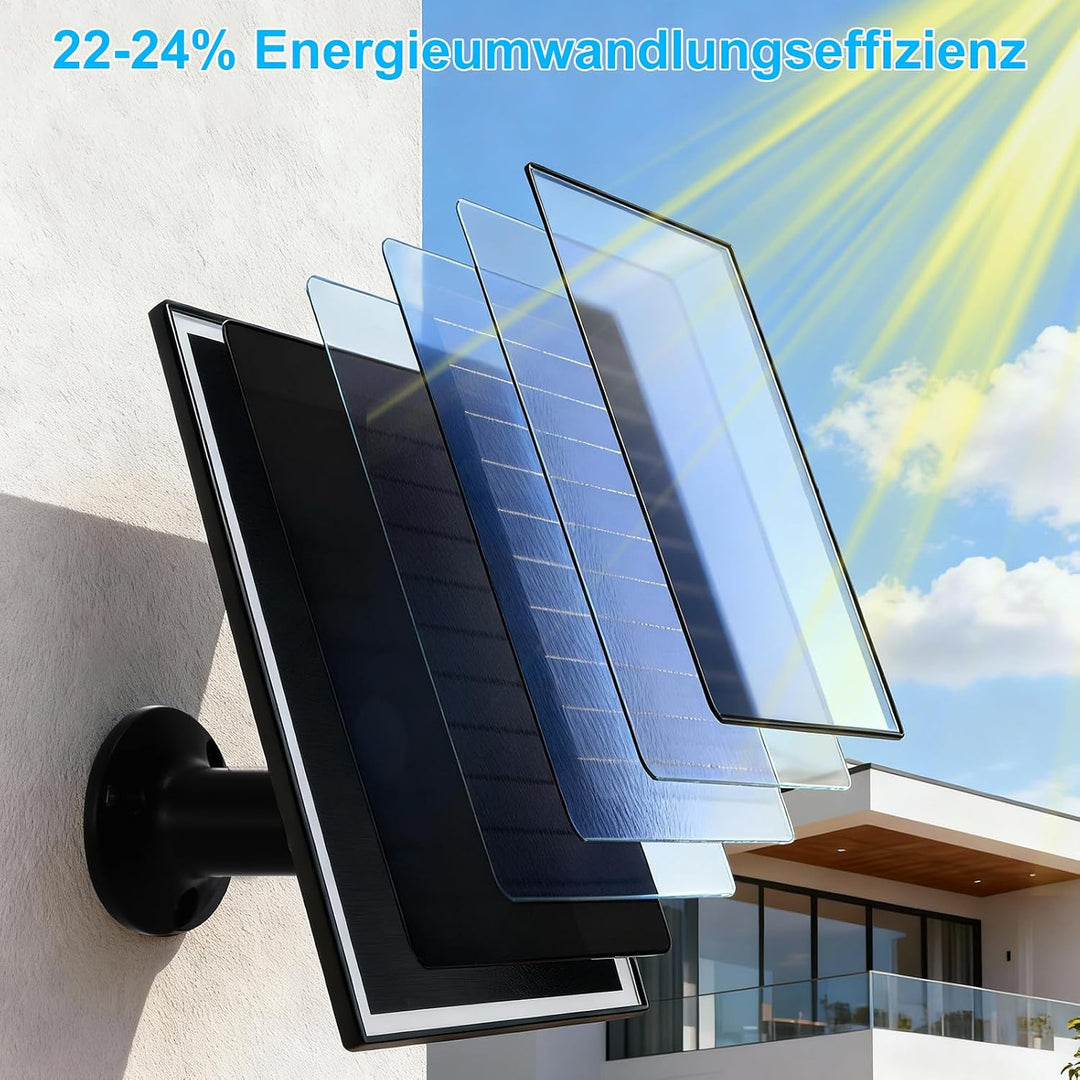 Solarpanel für Blink Kamera, 6W Solarmodul mit 360 Grad Drehbarer Halterung, IP66 Wasserdicht, 10FT