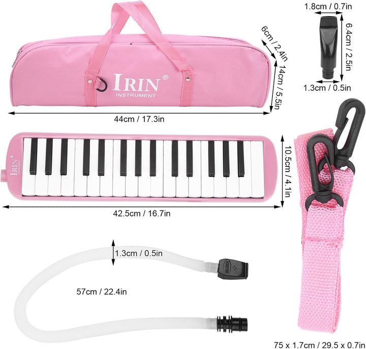 Melodica Melodica mit tragegurt Rosa Melodicas, 32 Tasten Klavierstil Tragbare Melodica für Kinder u