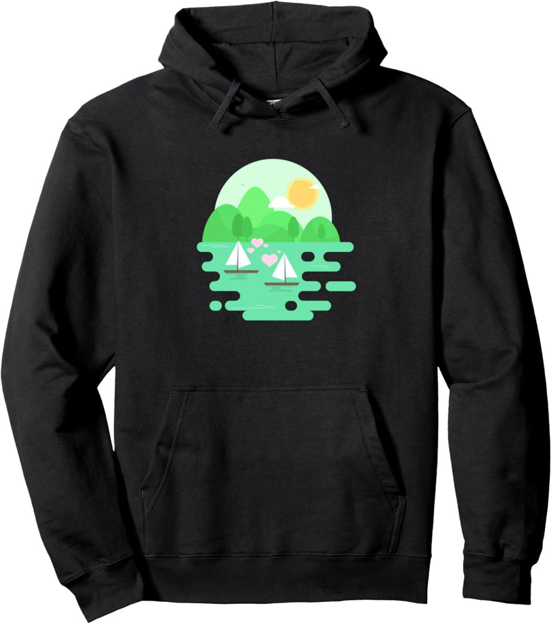 Segelboote auf einem Bergsee Pullover Hoodie