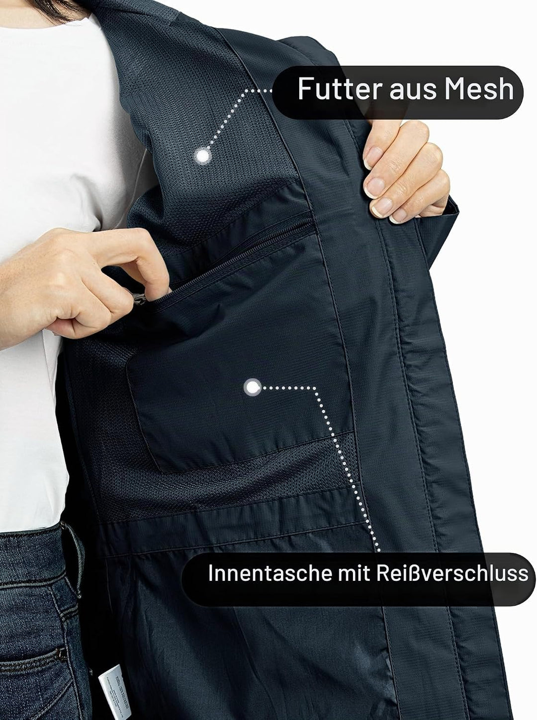 Outdoor Ventures Damen Regenjacke 10000MM Wasserdicht Leichte Gefüttert Packbar Sportjacke Funktions