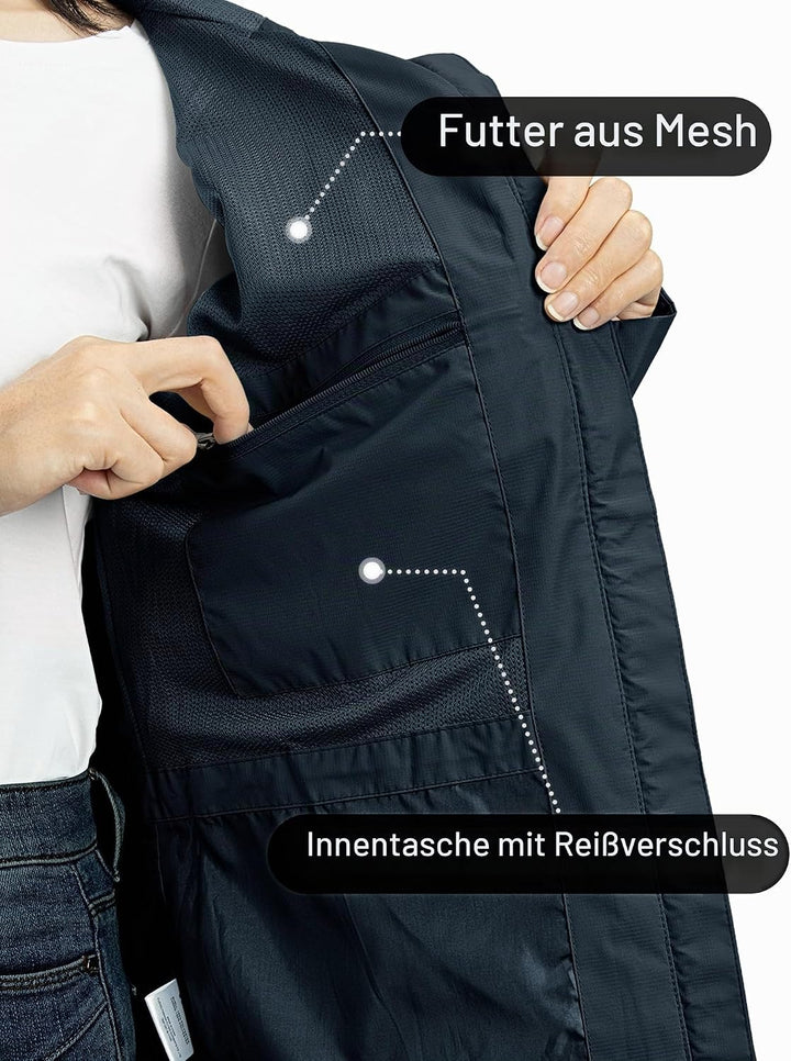Outdoor Ventures Damen Regenjacke 10000MM Wasserdicht Leichte Gefüttert Packbar Sportjacke Funktions