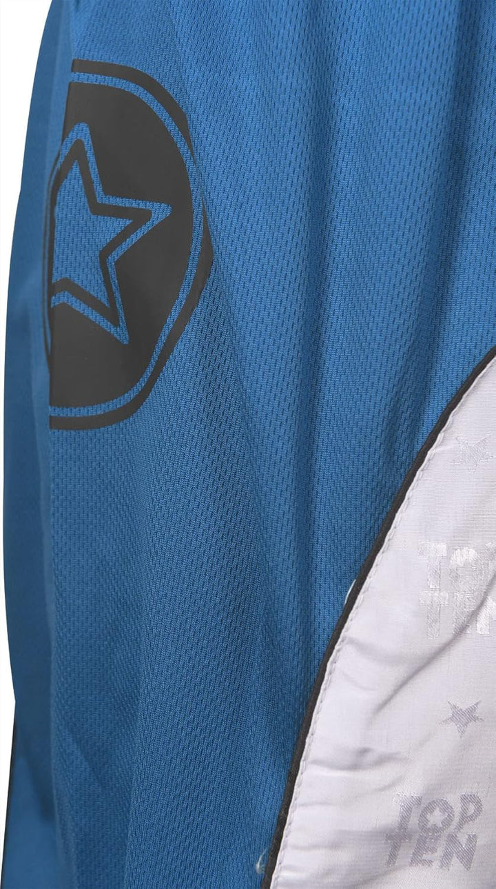 TOP TEN Kickboxuniform „Bow“ Weiss - Blau - Schwarz 150, Weiss - Blau - Schwarz 150