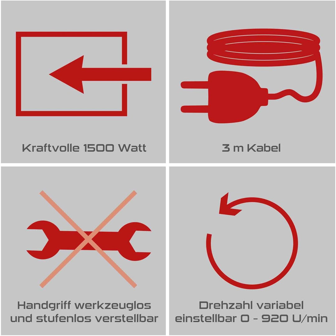 Practixx SDS-Plus Bohrhammer PX-BH-7V | 7 Joule Schlagkraft | 1500W Bohrmaschine | 6 variable Geschw