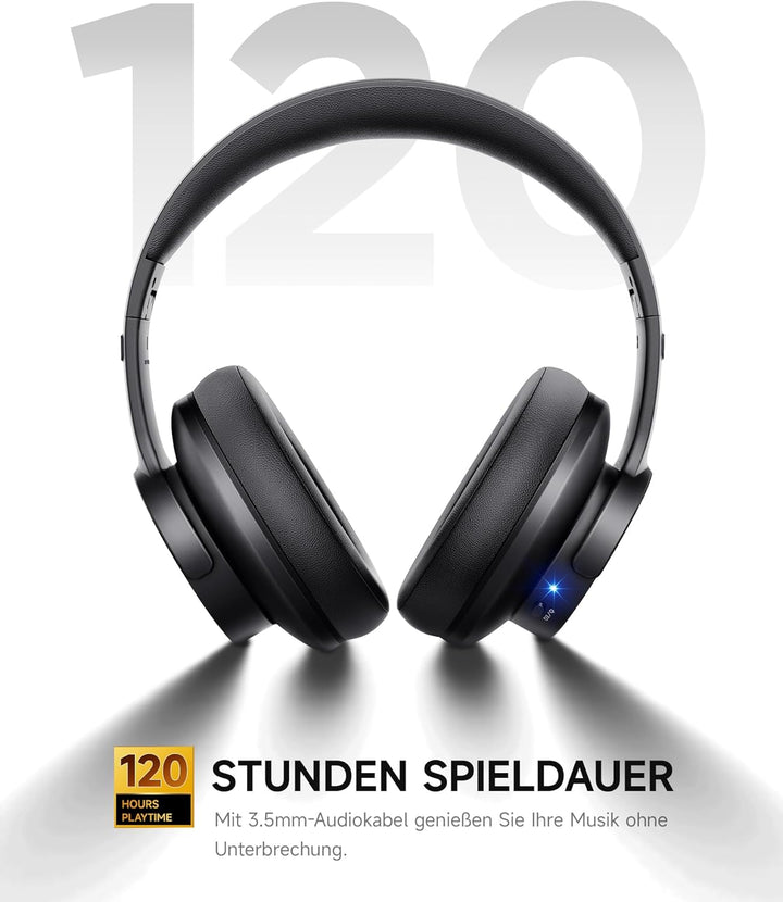 Picun B8 Bluetooth-Kopfhörer, 120 Stunden Wiedergabezeit, kabellose Bluetooth-Kopfhörer mit 3 EQ-Mod