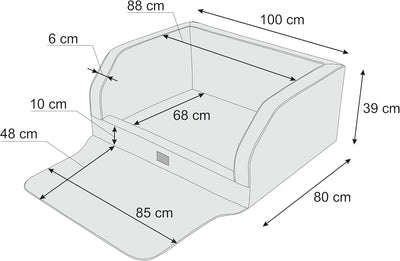 Hundeautositz, Hundebox, Hundebett, Transportboxen, Rückbank, Hundedecke, Kofferraum, für grosse und