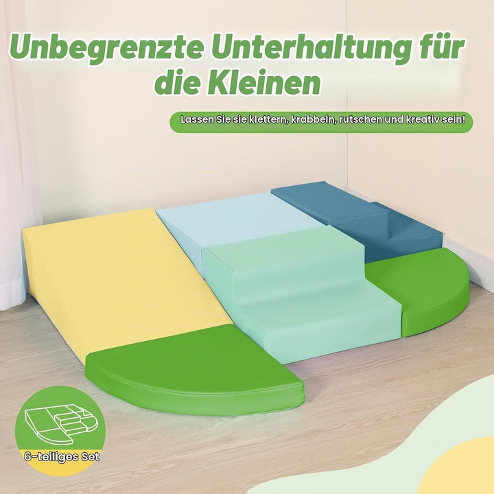 Wilwolfer Schaumstoff Bausteine Kinder Klettern Indoor: 6 Softbausteine Riesenbausteine Spielbaustei