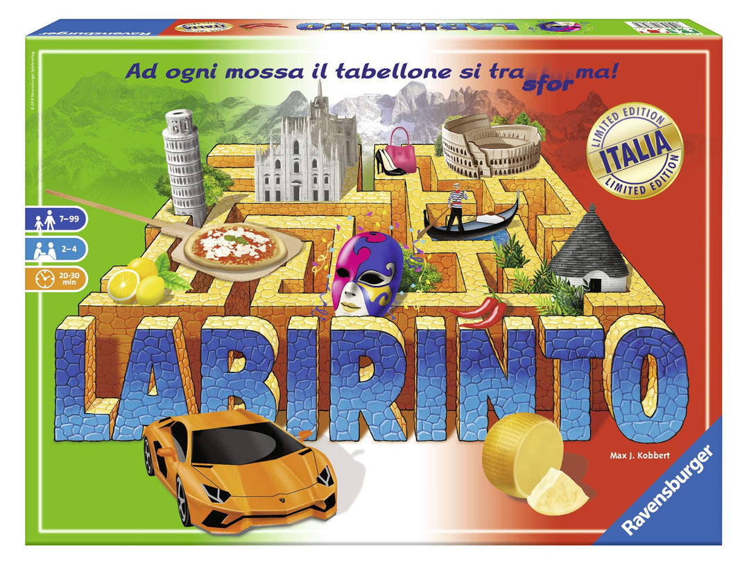 Ravensburger 26793 Labyrinth Italien, Gesellschaftsspiel, italienische Version, Family Game, 2-4 Spi