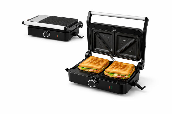 Syntrox SM-1000W Toledo Sandwichmaker mit Wechselplatten – knusprige Toast-Sandwiches schnell & glei