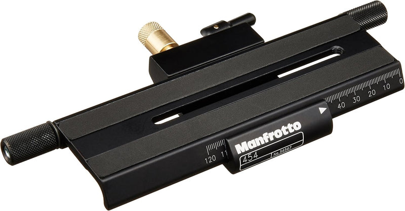 Manfrotto 454 Einstellschlitten (extrudiertes Aluminium, mit Rendelschraube) Single, Single