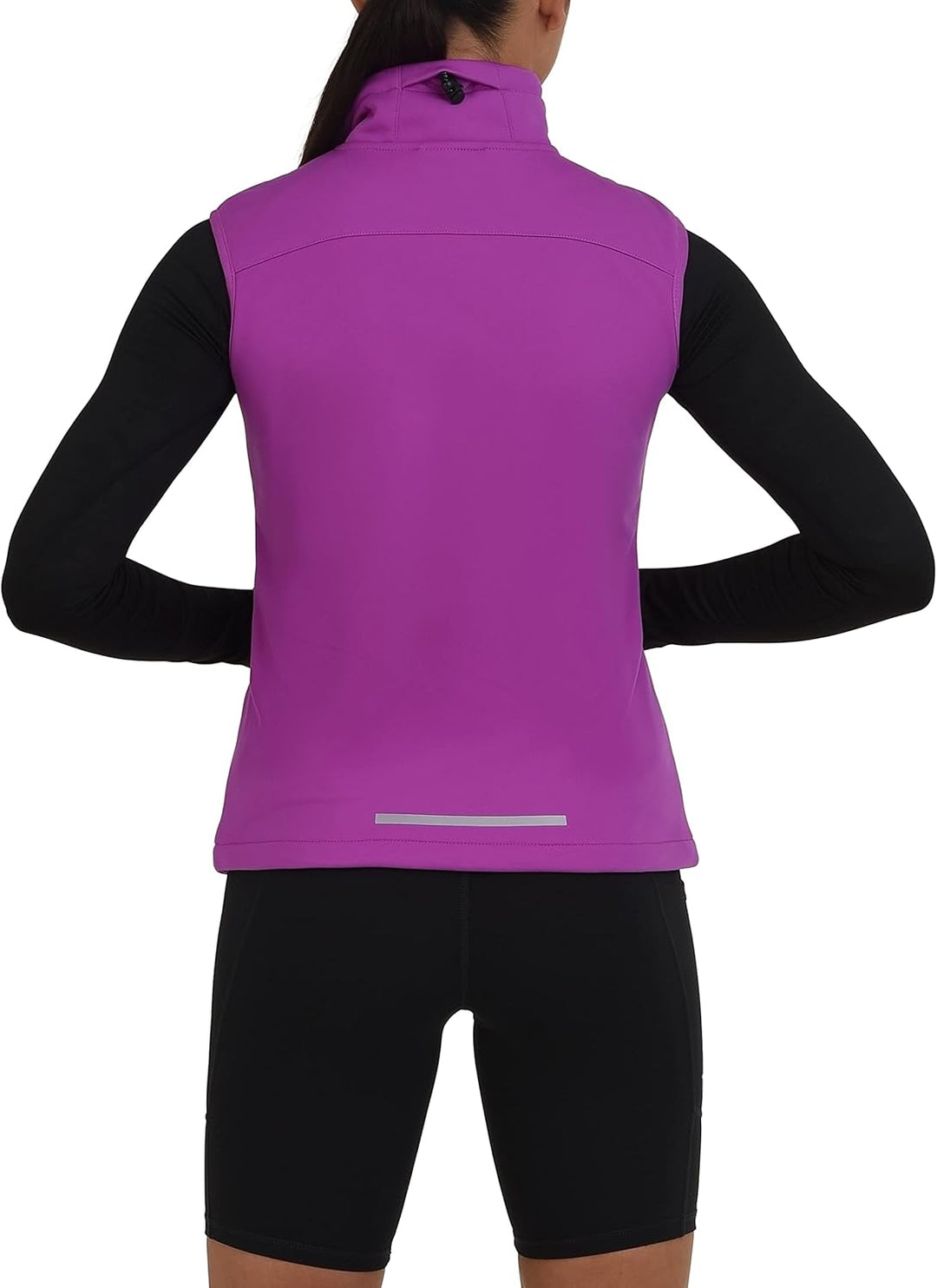 TCA Damen Flyweight winddichte Lauf- und Fahrradweste mit Reissverschlusstaschen, Violett