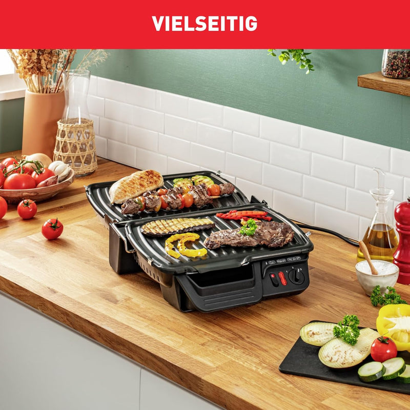 Tefal Kontaktgrill 2in1 GC3050 | Sandwichmaker | aufklappbar als Tischgrill/BBQ mit doppelter Grillf