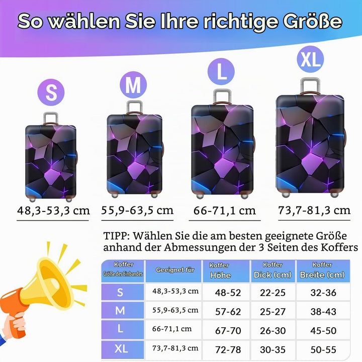 FANSU Elastisch Kofferhülle Kofferschutzhülle, 3D Weltraumdruckl Kofferüberzug Schutzhülle mit Reiss
