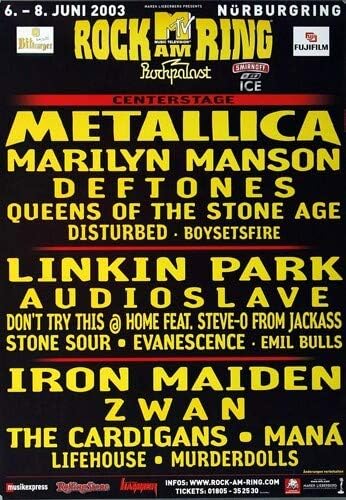 Rock AM Ring & Park - Center Stage, Rock am Ring 2003 » Konzertplakat/Premium Poster | Live Konzert