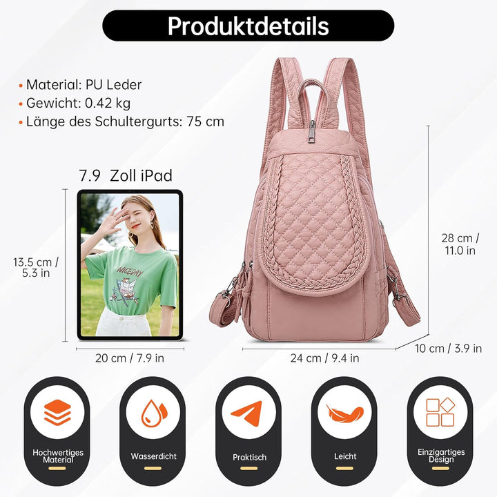 DIRRONA Rucksack Damen Beiläufig Kleine Brusttasche für Damen Multifunktionale Reise Wasserdicht Sch