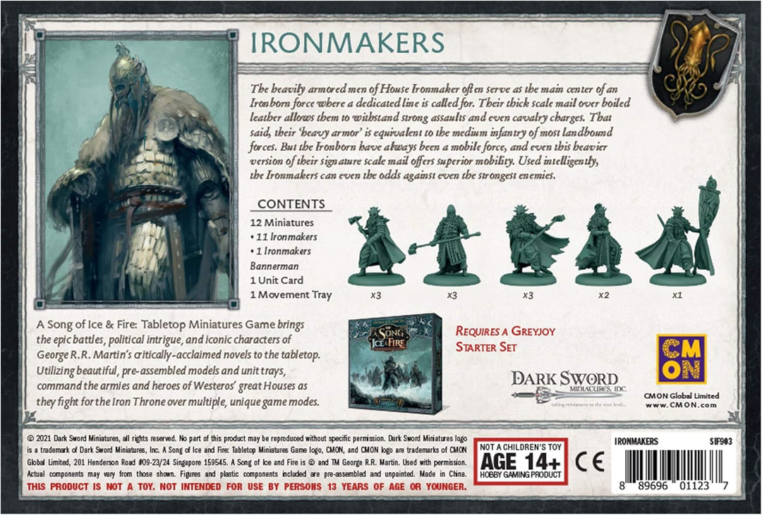 CMON A Song of Ice and Fire Tabletop Miniatures Game Ironmakers Unit Box | Strategiespiel für Jugend