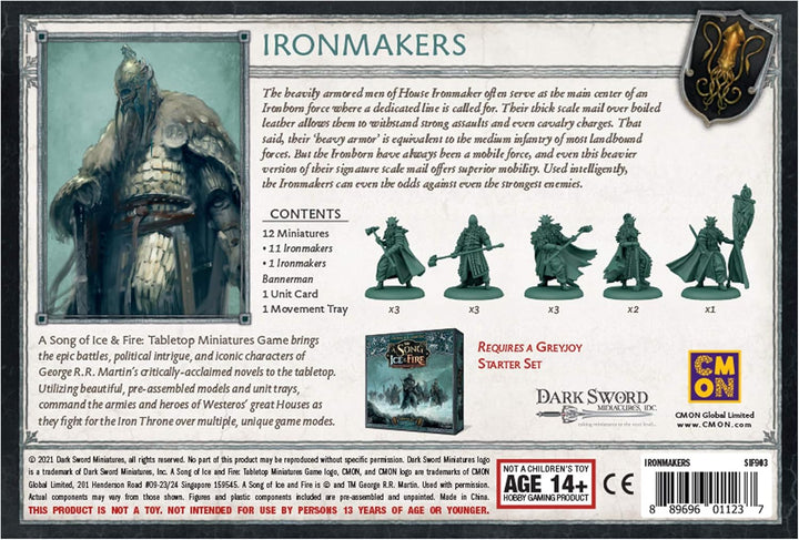 CMON A Song of Ice and Fire Tabletop Miniatures Game Ironmakers Unit Box | Strategiespiel für Jugend
