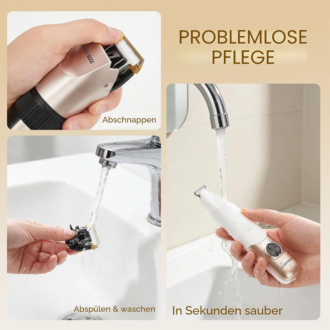 BarberBoss Kabelloser Haustier-Fellpflege-Clipper, Keramikklingen, LED-Display, schnelles Aufladen,