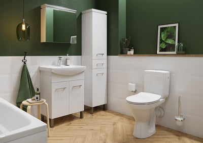 VBChome WC Toilette Stand Spülrandlos Keramik Komplett Set mit Spülkasten Funktion für waagerechten