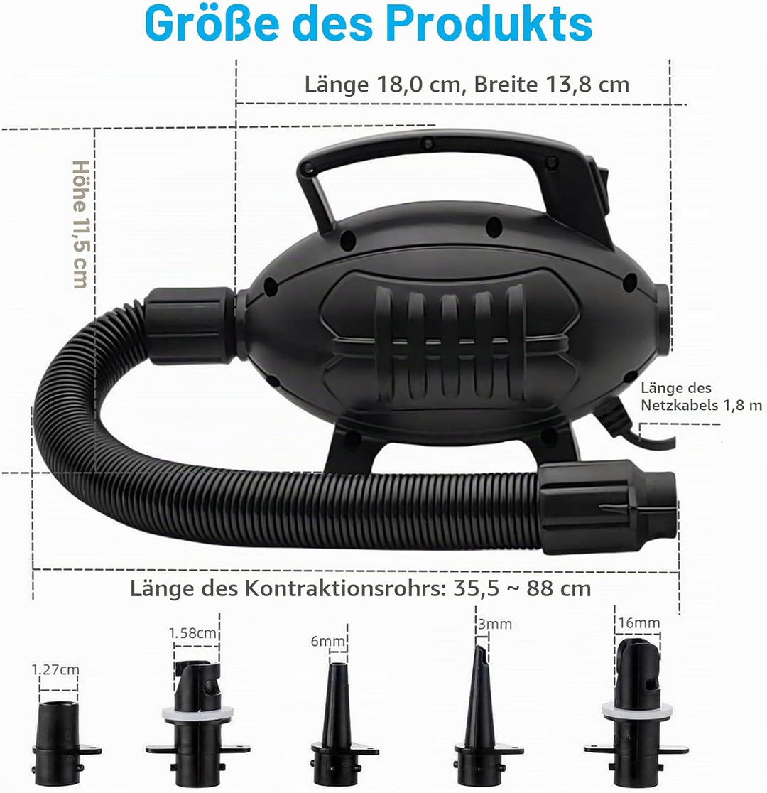 Elektrische Luftpumpe,Luftpumpe Luftmatratze Tragbare,Elektrische pumpe,600W Luftpumpe Elektrisch,fü