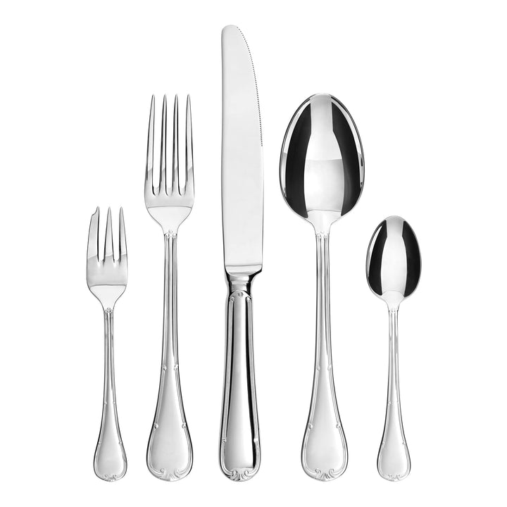 GRÄWE Besteck-Set Bayreuth, 10-teilig, 2 Personen, silber, 18/10 Edelstahl, poliert, schweres Qualit