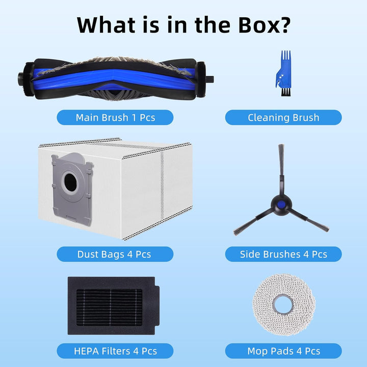 T50 Max Zubehör Ersatz Kompatibel für ECOVACS DEEBOT T50 Max Pro Omni Saugroboter, 1 Hauptbürste, 4