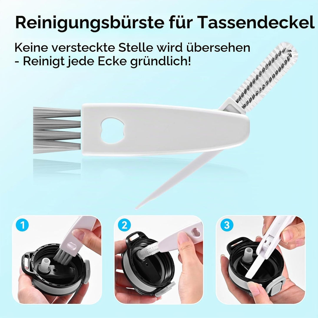 SLUXKE Bottle Brush Set with Straw Cleaner Brush and 3 in 1 Cup Lid Cleaning Brush, Bottle Brush Cle