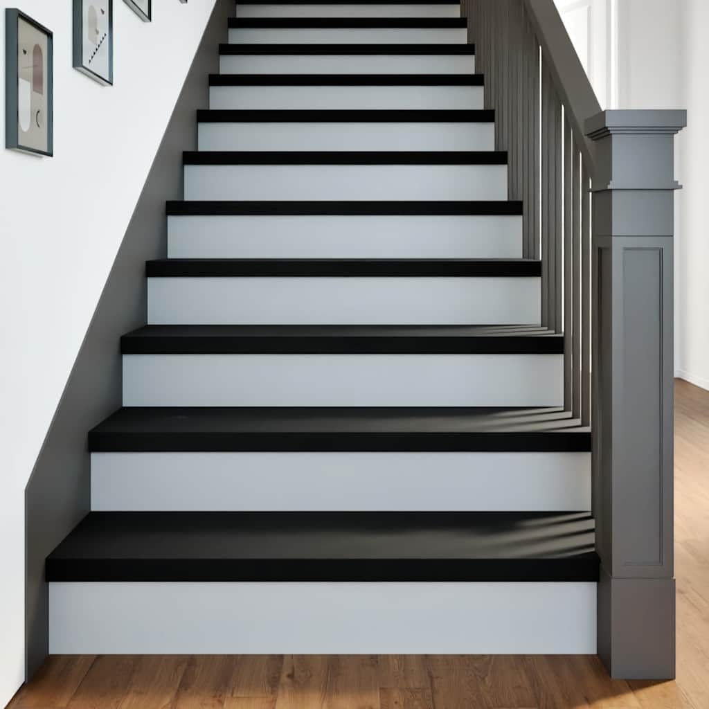 Treppenstufen aus Massivholz Eiche 2 Stück Braun-Schwarz 90 x 25 x 2 cm, fein geschliffen, als Trepp