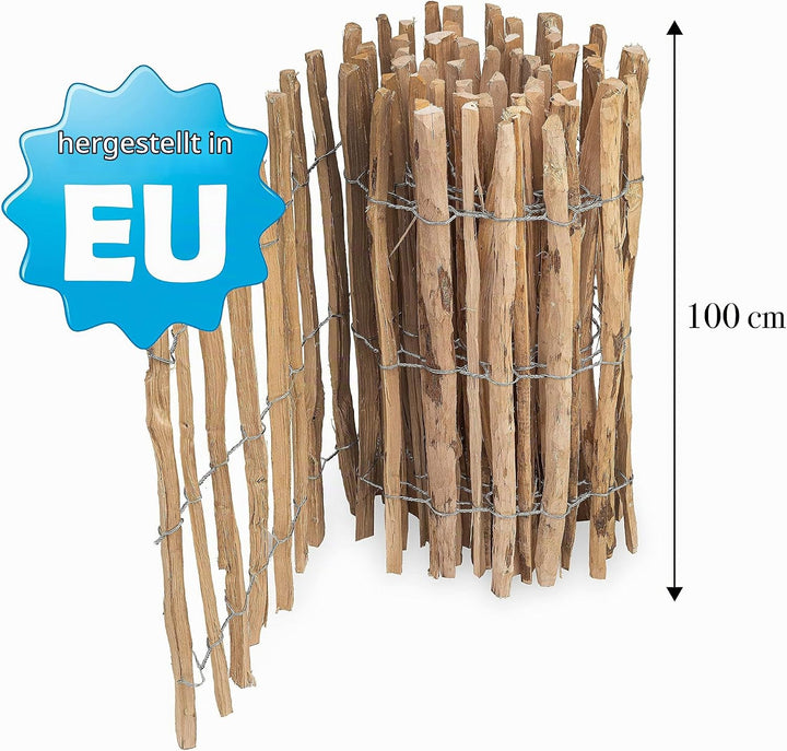 MC.Sammler Kastanienzaun Staketenzaun aus Haselnuss in 26 Grössen Höhen 50 cm - 150 cm | Länge 5/10