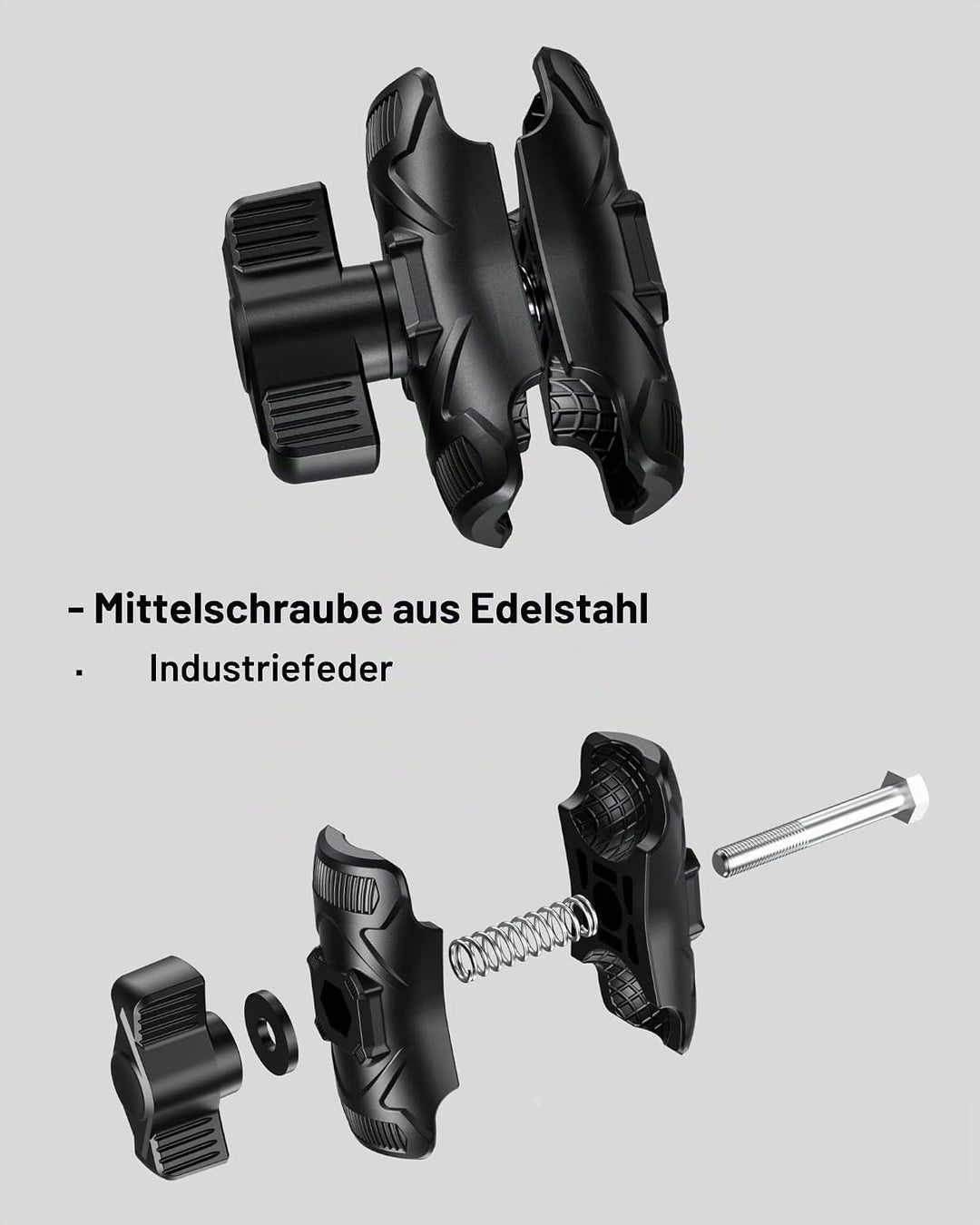 BRCOVAN 2St, Hochfester Verbundstoff Doppelsockelarm (Kurzer Arm) Kompatibel mit RAM Mounts B Grösse