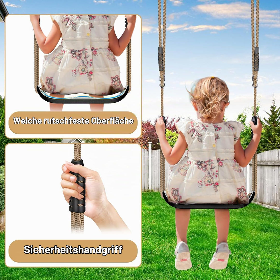 Dolibest Schaukel Kinder, Indoor Outdoor Babyschaukel Hartgummi Schaukelsitz Spielplatz Gartenschauk