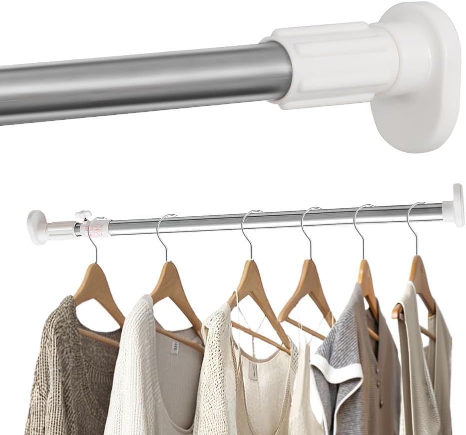 Hershii Gardinenstange ohne Bohren Erweiterbare Fenster Gardinenstange Kleiderbügelstange Ausziehbar