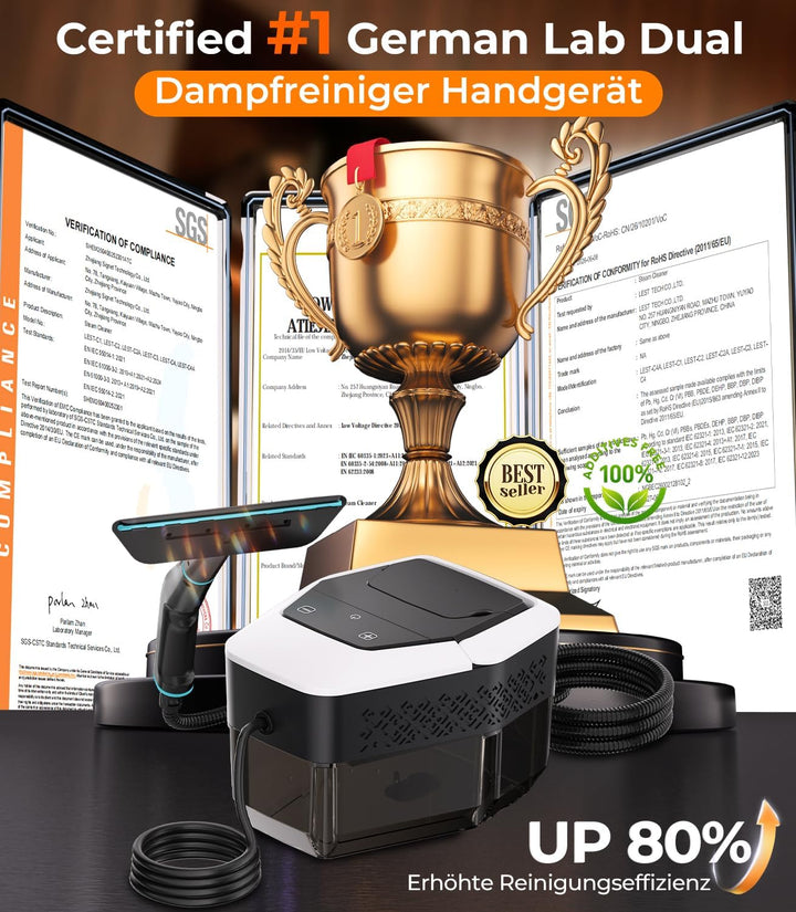 KYUT 16-in-1 Dampfreiniger【80% höhere Reinigungseffizienz – Branchenführer Nr.1】Dampfreiniger Handge